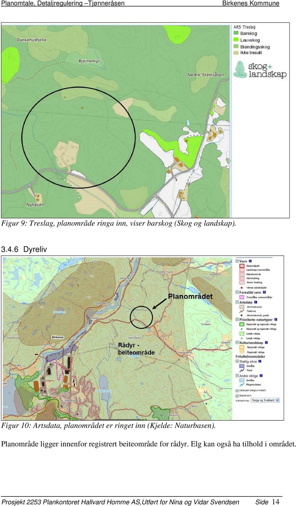 Planområde ligger innenfor registrert beiteområde for rådyr.