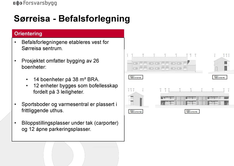 12 enheter bygges som bofellesskap fordelt på 3 leiligheter.