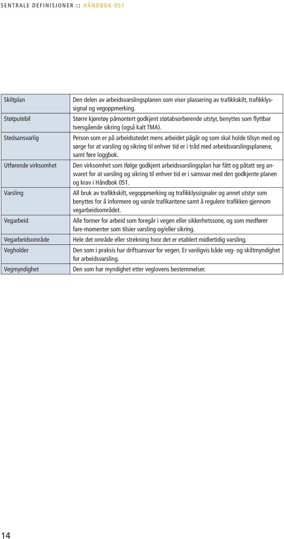 Person som er på arbeidsstedet mens arbeidet pågår og som skal holde tilsyn med og sørge for at varsling og sikring til enhver tid er i tråd med arbeidsvarslingsplanene, samt føre loggbok.