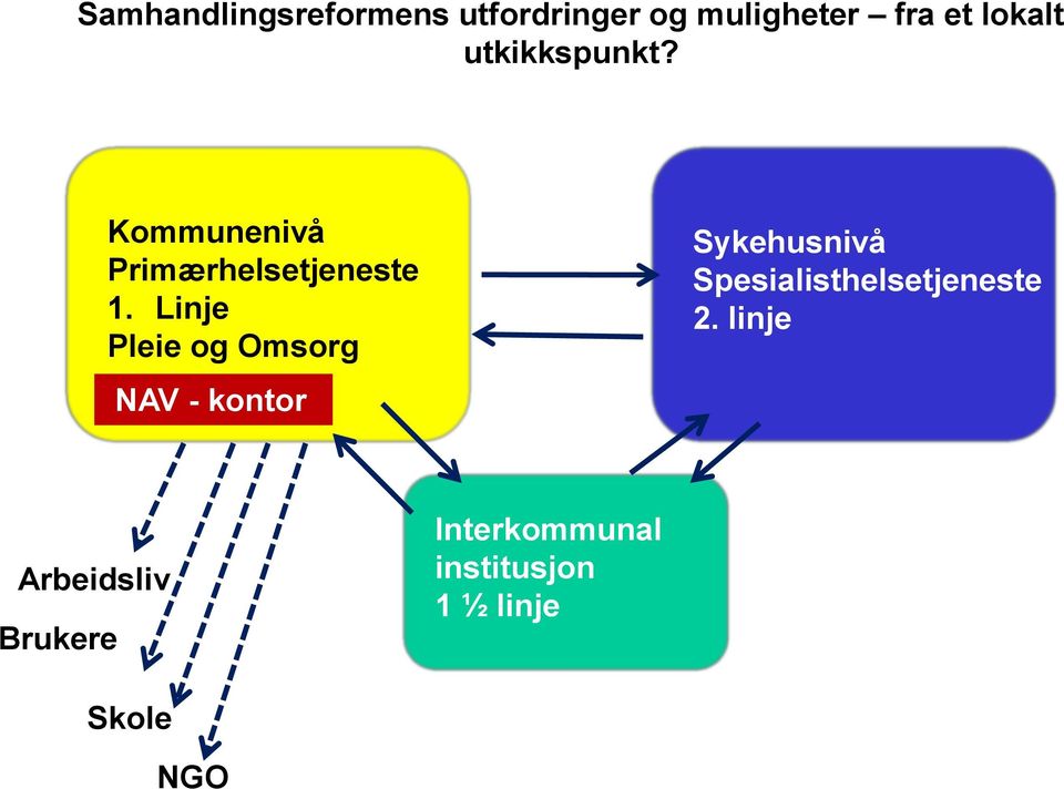 Linje Pleie og Omsorg NAV - kontor Sykehusnivå