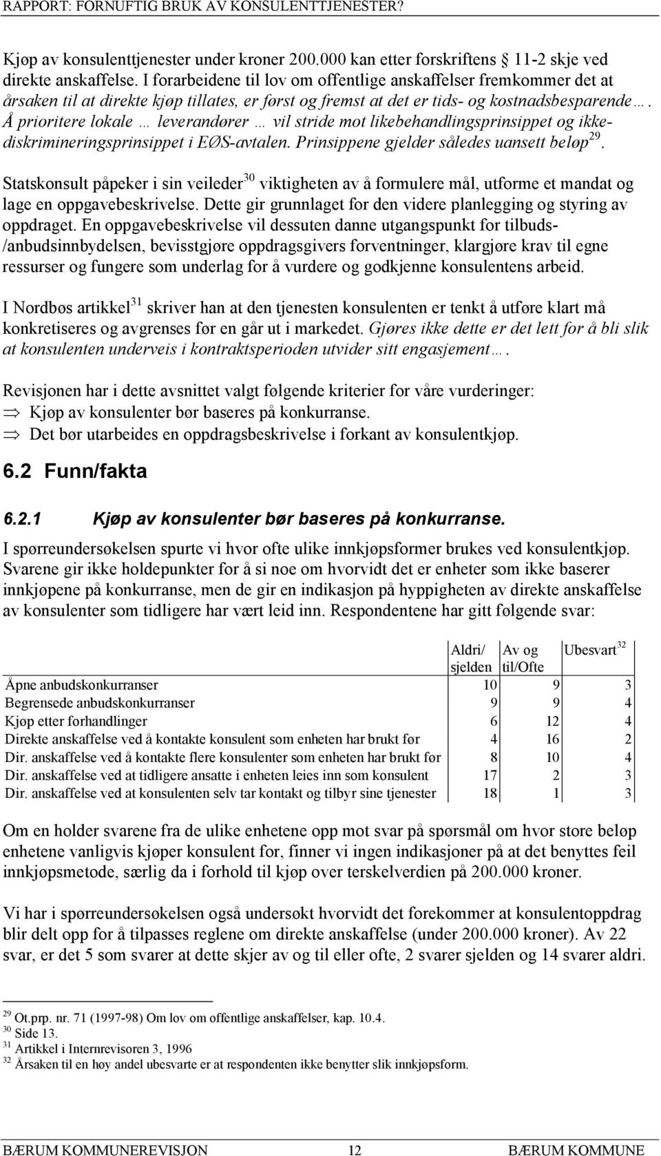 Å prioritere lokale leverandører vil stride mot likebehandlingsprinsippet og ikkediskrimineringsprinsippet i EØS-avtalen. Prinsippene gjelder således uansett beløp 29.