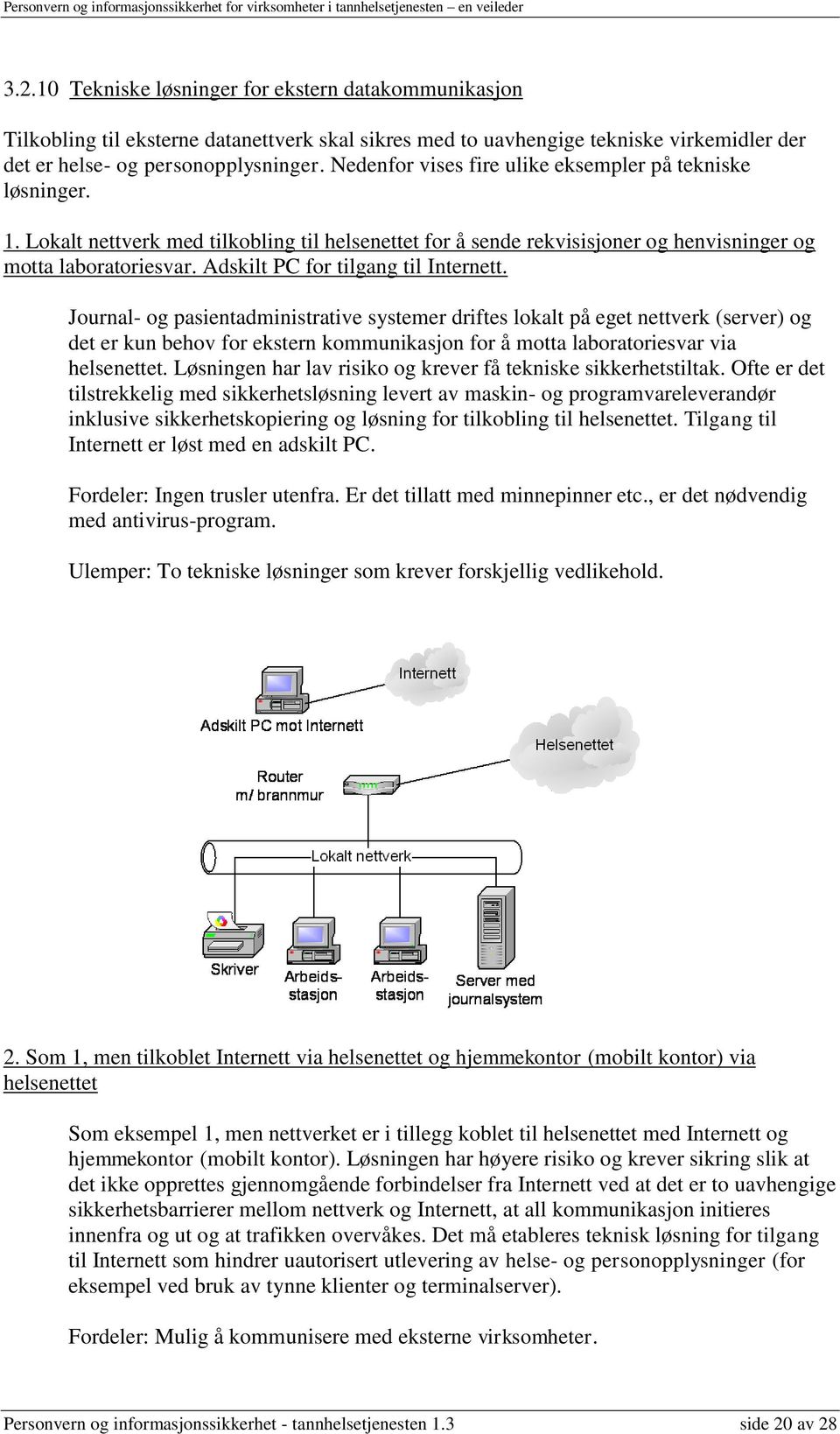 Adskilt PC for tilgang til Internett.