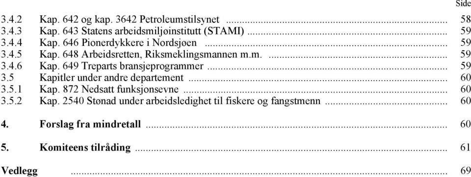 649 Treparts bransjeprogrammer... 59 3.5 Kapitler under andre departement... 60 3.5.1 Kap. 872 Nedsatt funksjonsevne... 60 3.5.2 Kap.