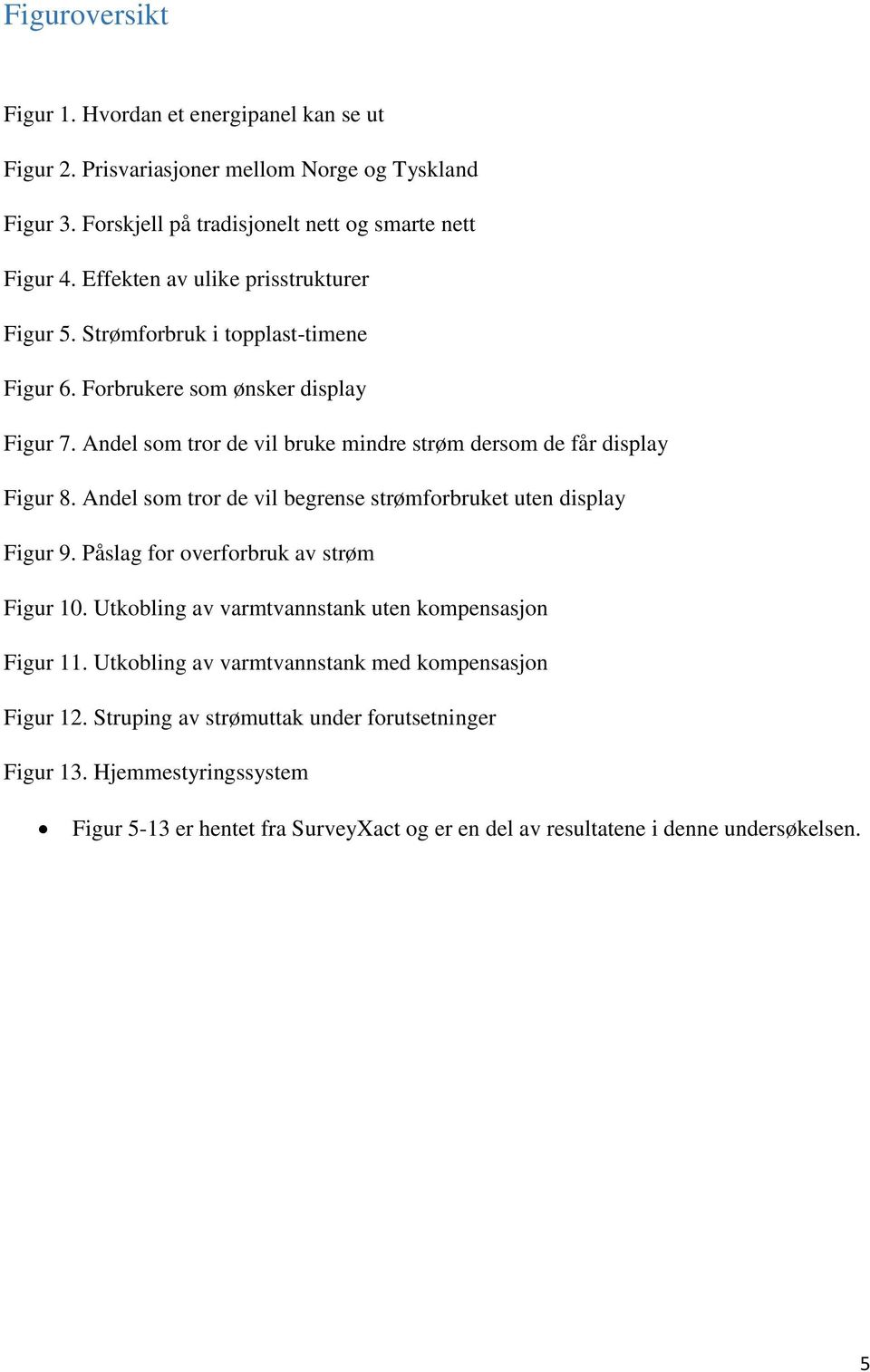 Andel som tror de vil bruke mindre strøm dersom de får display Figur 8. Andel som tror de vil begrense strømforbruket uten display Figur 9. Påslag for overforbruk av strøm Figur 10.