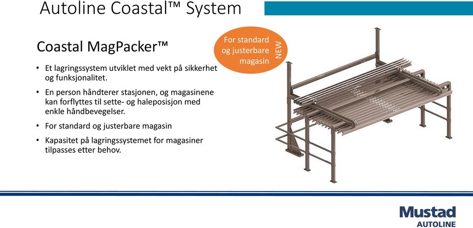 En person håndterer stasjonen, og magasinene kan forflyttes til sette- og haleposisjon med