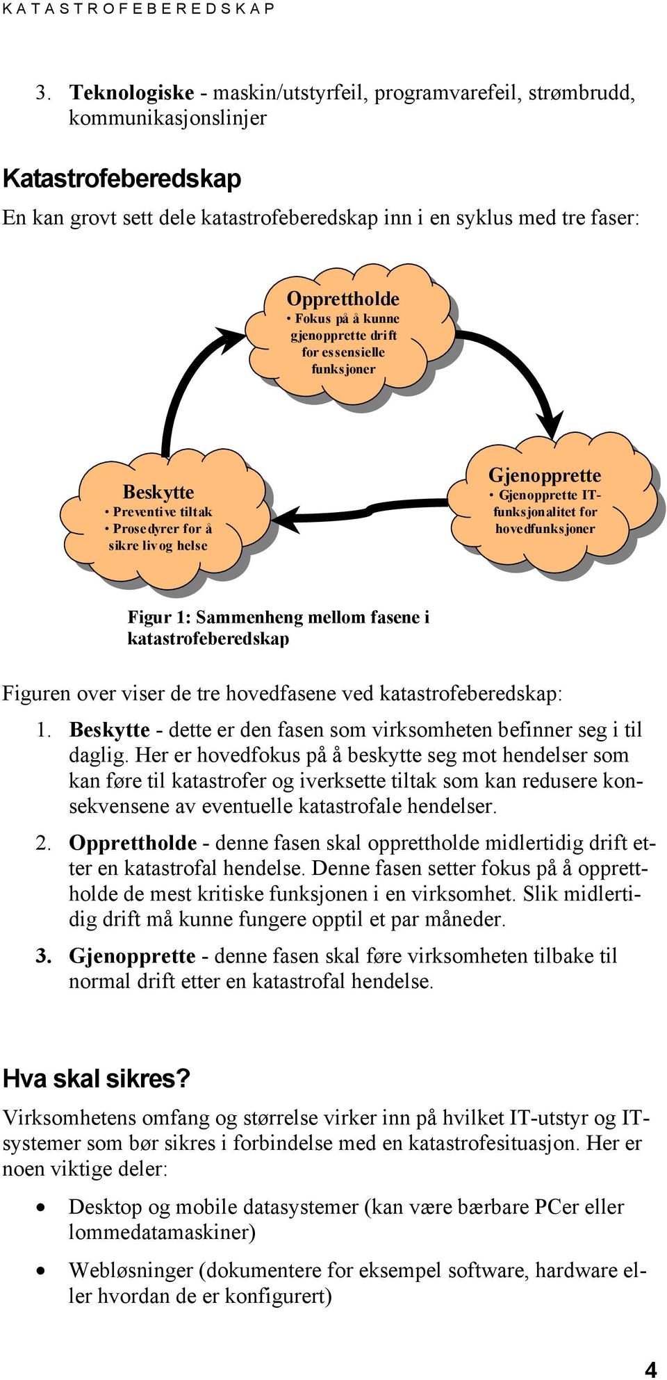 Opprettholde Fokus på å kunne Fokus på å kunne gjenopprette drift gjenopprette drift for essensielle for essensielle funksjoner funksjoner Beskytte Beskytte Preventive tiltak Preventive tiltak