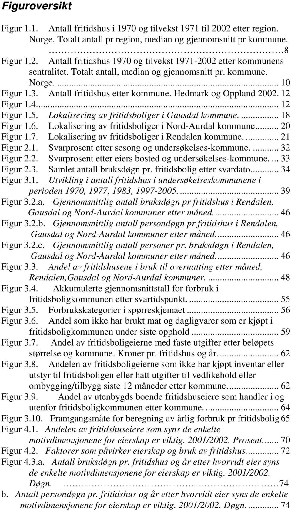 Lokalisering av fritidsboliger i Gausdal kommune.... 18 Figur 1.6. Lokalisering av fritidsboliger i Nord-Aurdal kommune... 20 Figur 1.7. Lokalisering av fritidsboliger i Rendalen kommune.... 21 Figur 2.