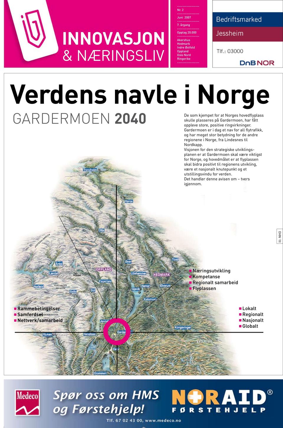 positive ringvirkninger. Gardermoen er i dag et nav for all flytrafikk, og har meget stor betydning for de andre regionene i Norge, fra Lindesnes til Nordkapp.