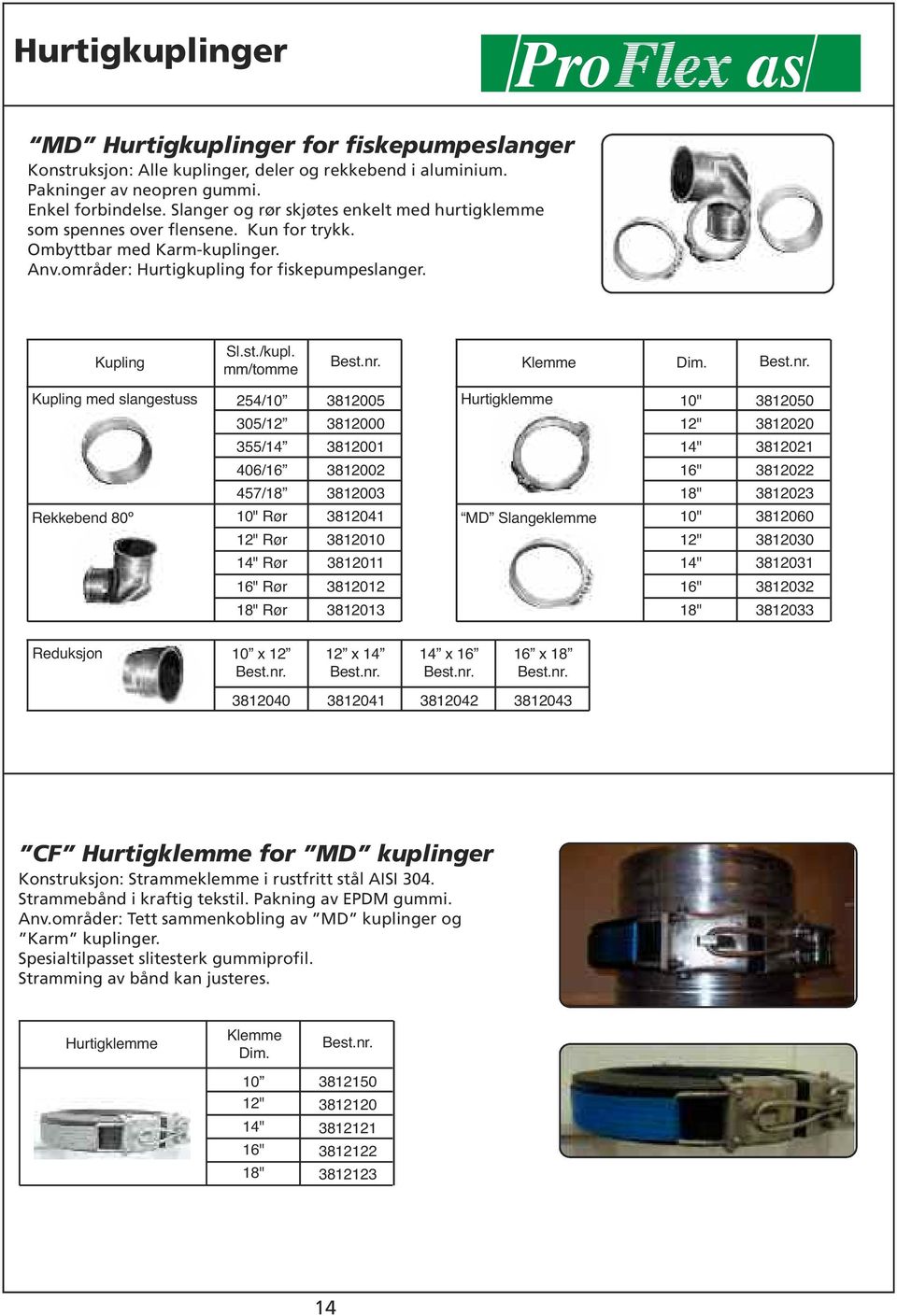 Kupling med slangestuss Rekkebend 0º 2/ /12 3/1 0/ 7/1 " Rør 12" Rør 1" Rør 310 3100 3101 3102 3103 311 31 3111 Hurtigklee MD Slangeklee " 12" 1" " 1" " 12" 1" 31 31 3121 3122 3123 310 31 3131 " Rør