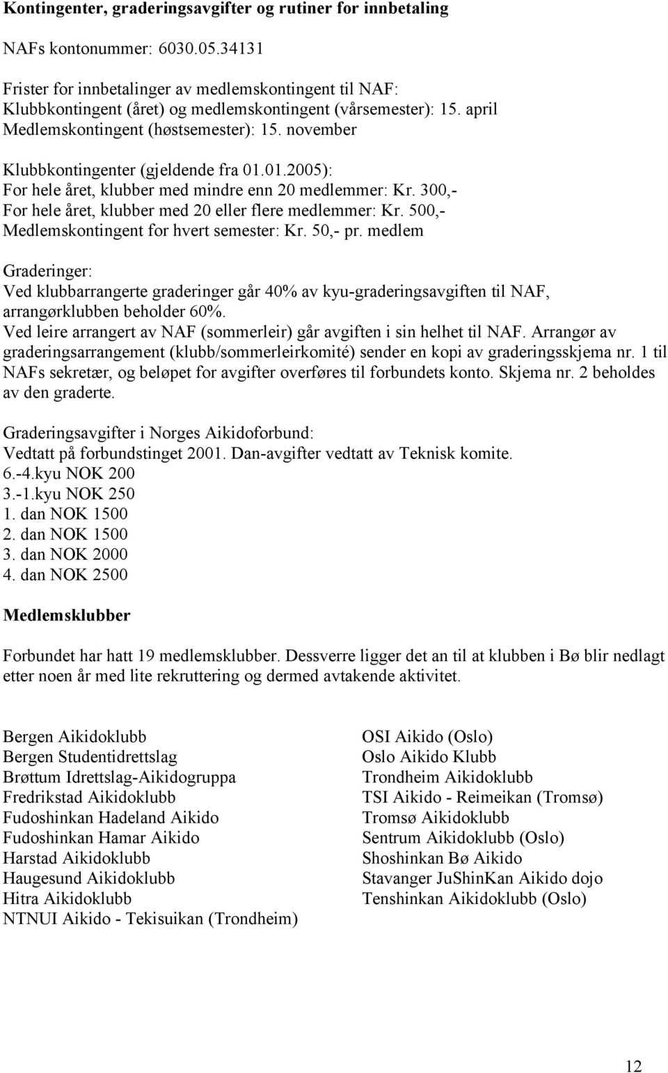 november Klubbkontingenter (gjeldende fra 1.1.25): For hele året, klubber med mindre enn 2 medlemmer: Kr. 3,For hele året, klubber med 2 eller flere medlemmer: Kr.