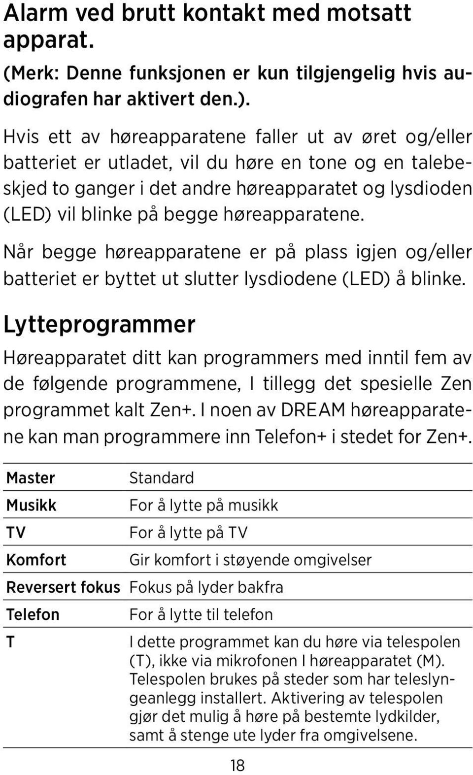 høreapparatene. Når begge høreapparatene er på plass igjen og/eller batteriet er byttet ut slutter lysdiodene (LED) å blinke.