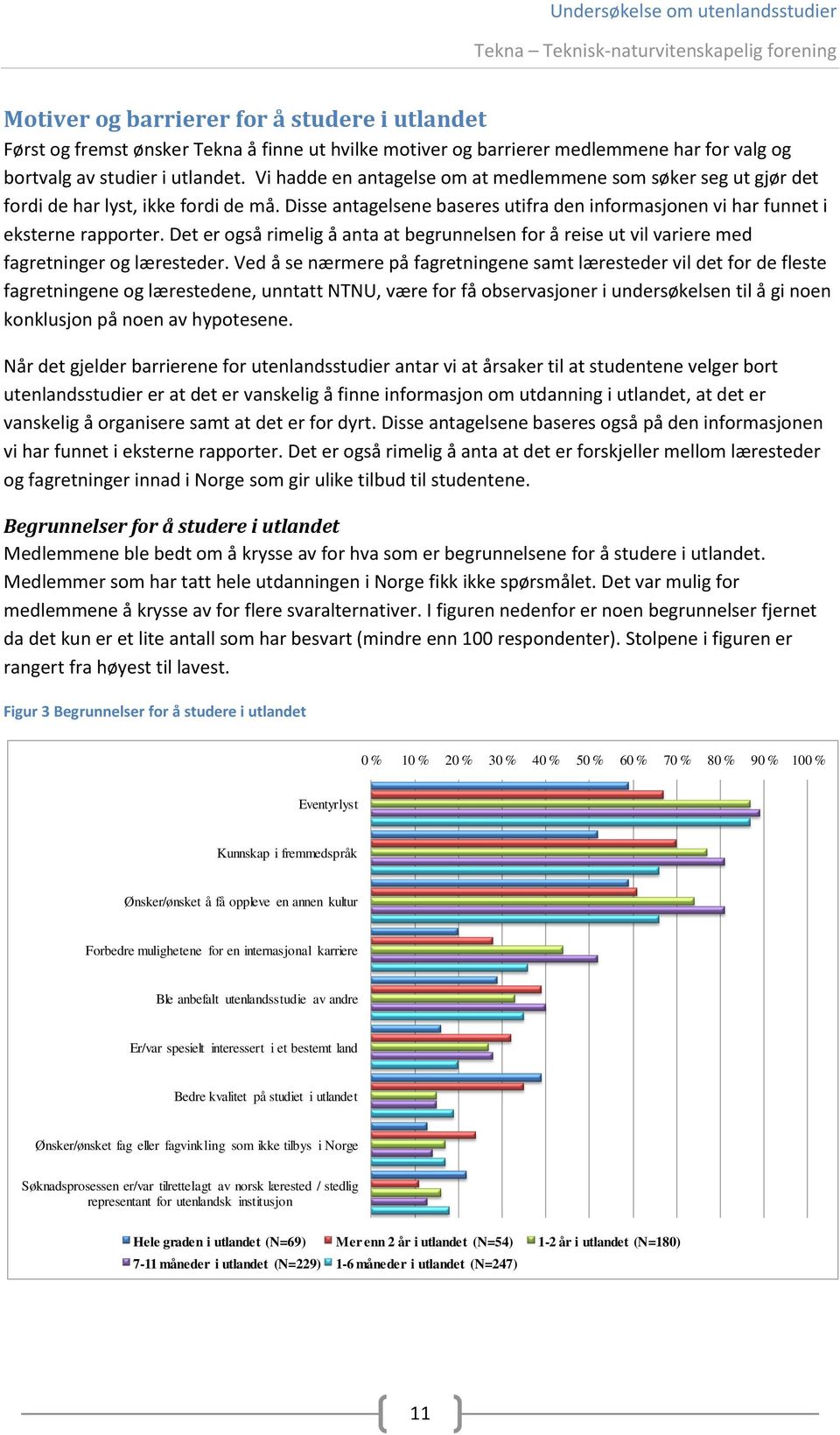 Det er også rimelig å anta at begrunnelsen for å reise ut vil variere med fagretninger og læresteder.