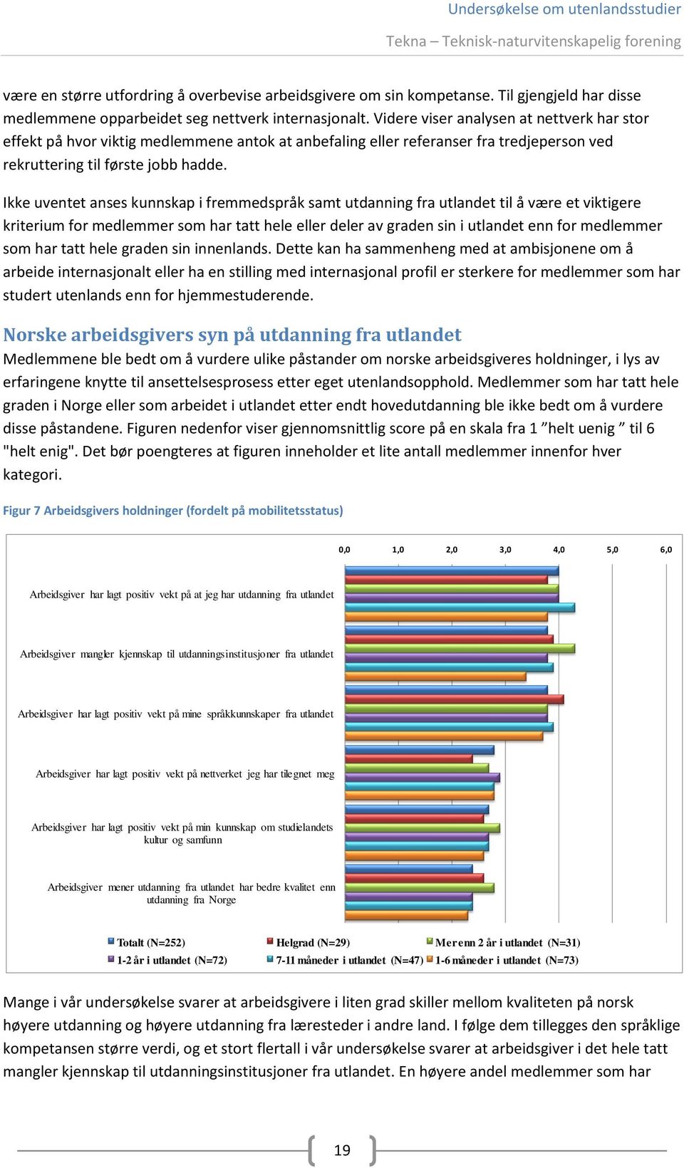 Ikke uventet anses kunnskap i fremmedspråk samt utdanning fra utlandet til å være et viktigere kriterium for medlemmer som har tatt hele eller deler av graden sin i utlandet enn for medlemmer som har