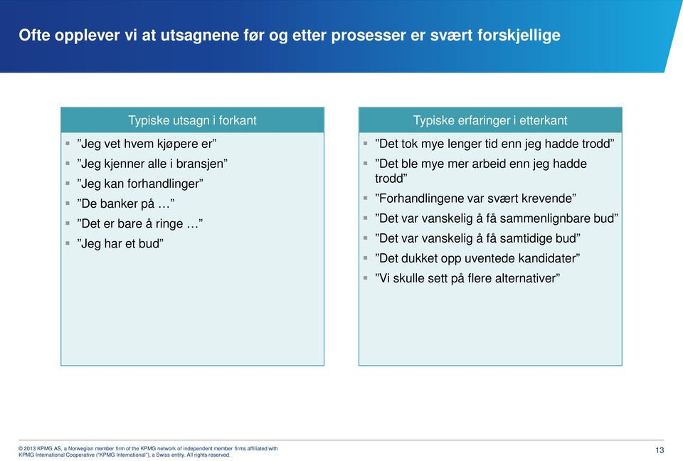 tok mye lenger tid enn jeg hadde trodd Det ble mye mer arbeid enn jeg hadde trodd Forhandlingene var svært krevende Det var