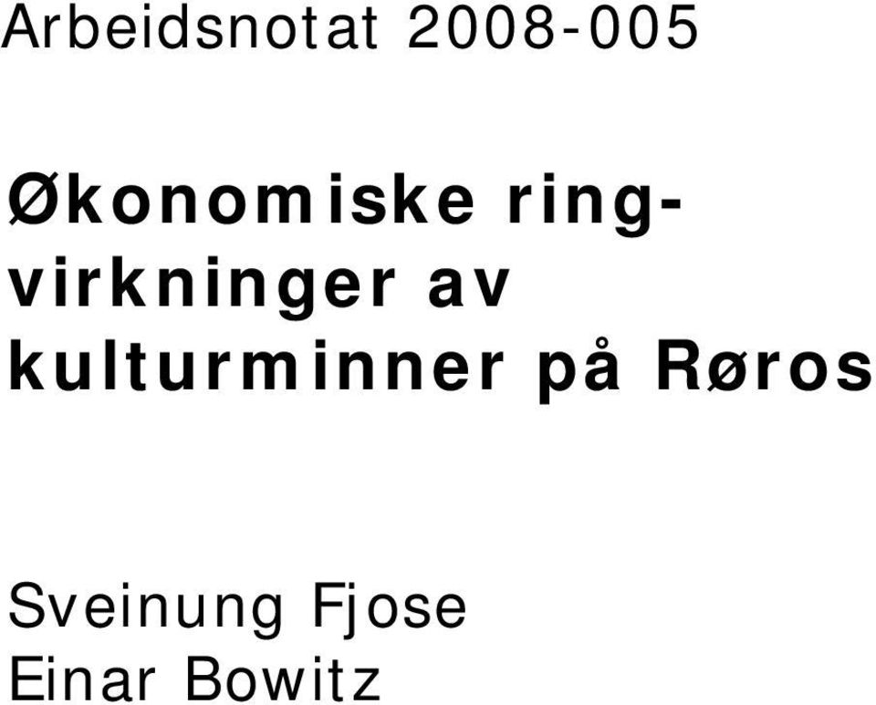 ringvirkninger av