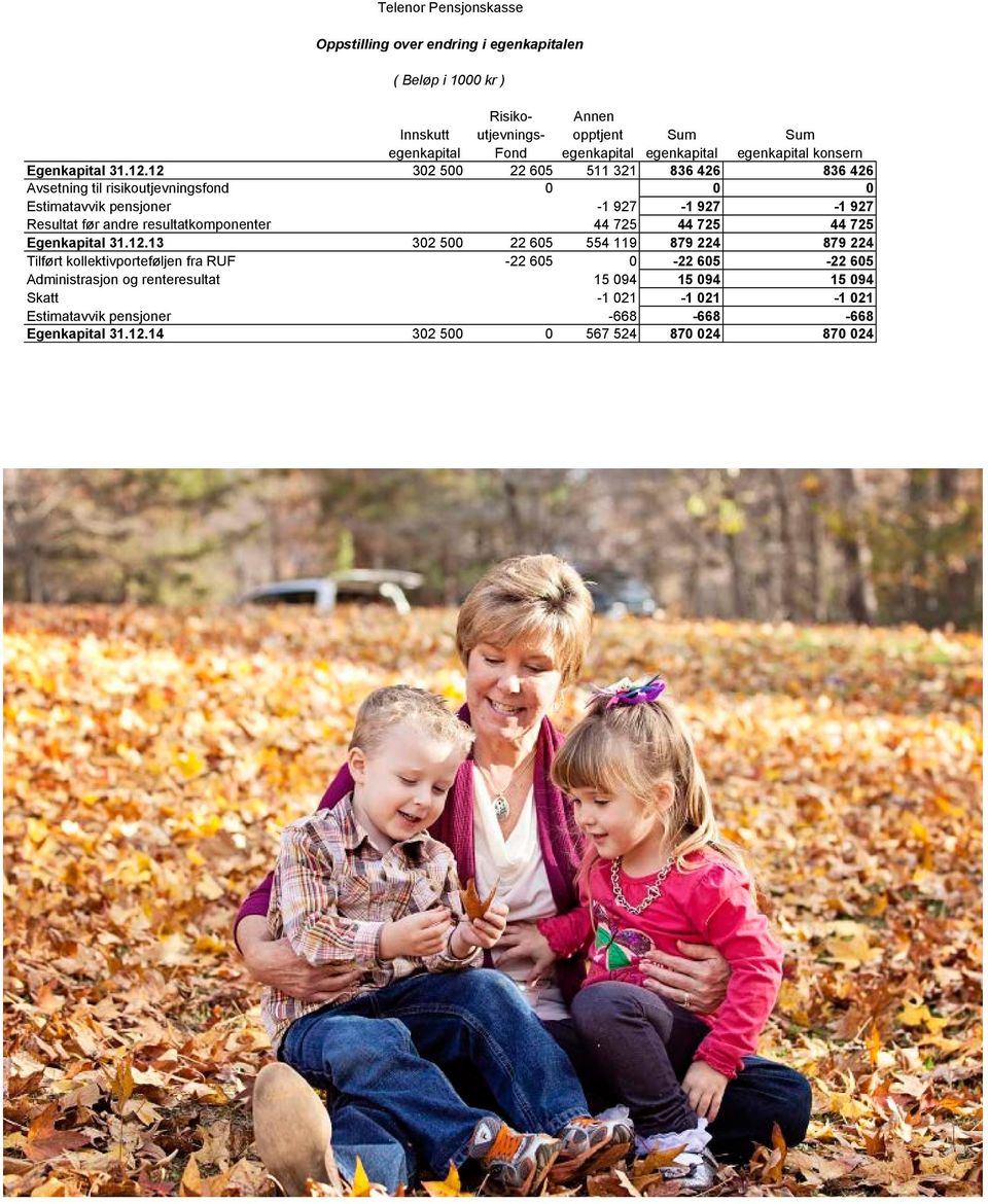 12 302 500 22 605 511 321 836 426 836 426 Avsetning til risikoutjevningsfond 0 0 0 Estimatavvik pensjoner -1 927-1 927-1 927 Resultat før andre resultatkomponenter 44