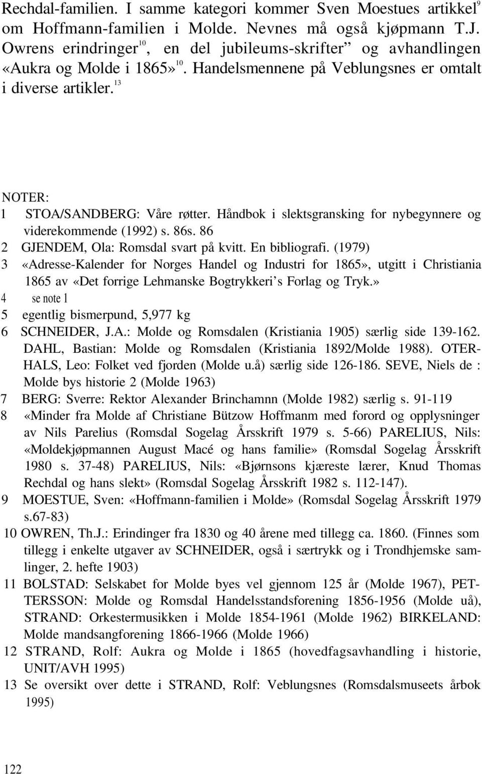 Håndbok i slektsgransking for nybegynnere og viderekommende (1992) s. 86s. 86 2 GJENDEM, Ola: Romsdal svart på kvitt. En bibliografi.