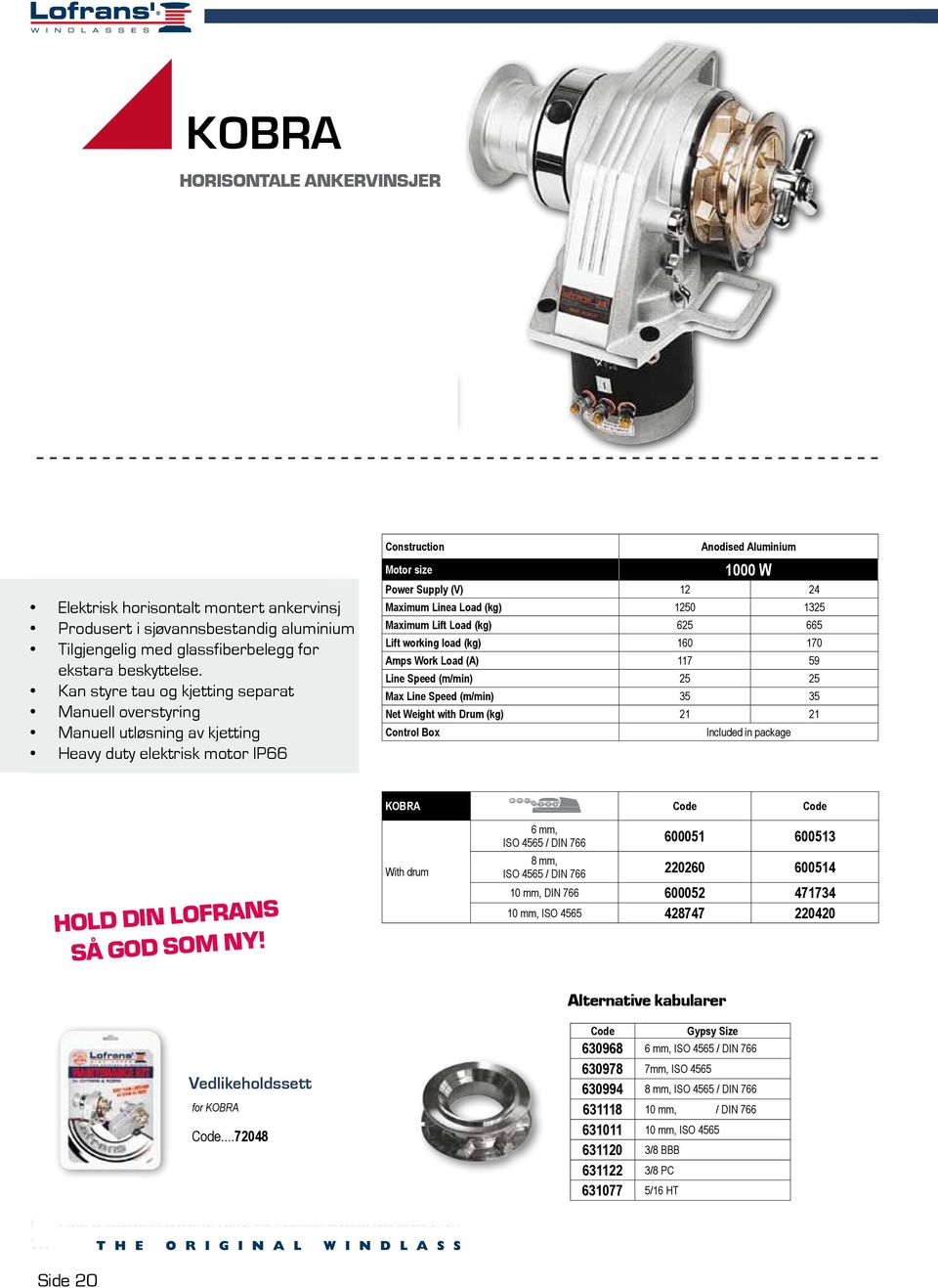 Indepent Gypsy and drum operation Manual Kan styre chain tau release og kjetting separat Manual Manuell override overstyring Heavy Manuell duty rated utløsning IP66 av electric kjetting motor Heavy