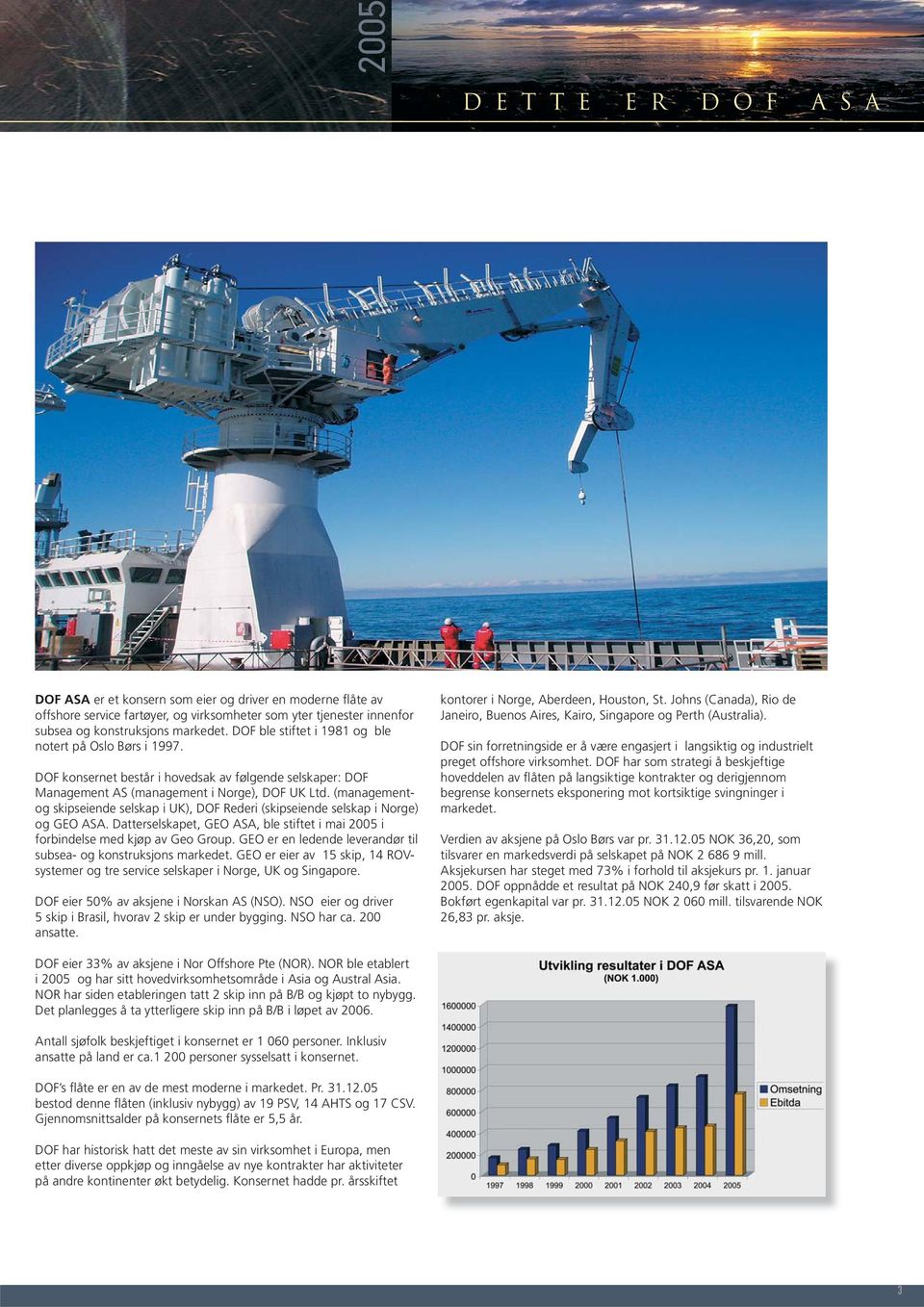 (managementog skipseiende selskap i UK), DOF Rederi (skipseiende selskap i Norge) og GEO ASA. Datterselskapet, GEO ASA, ble stiftet i mai 2005 i forbindelse med kjøp av Geo Group.