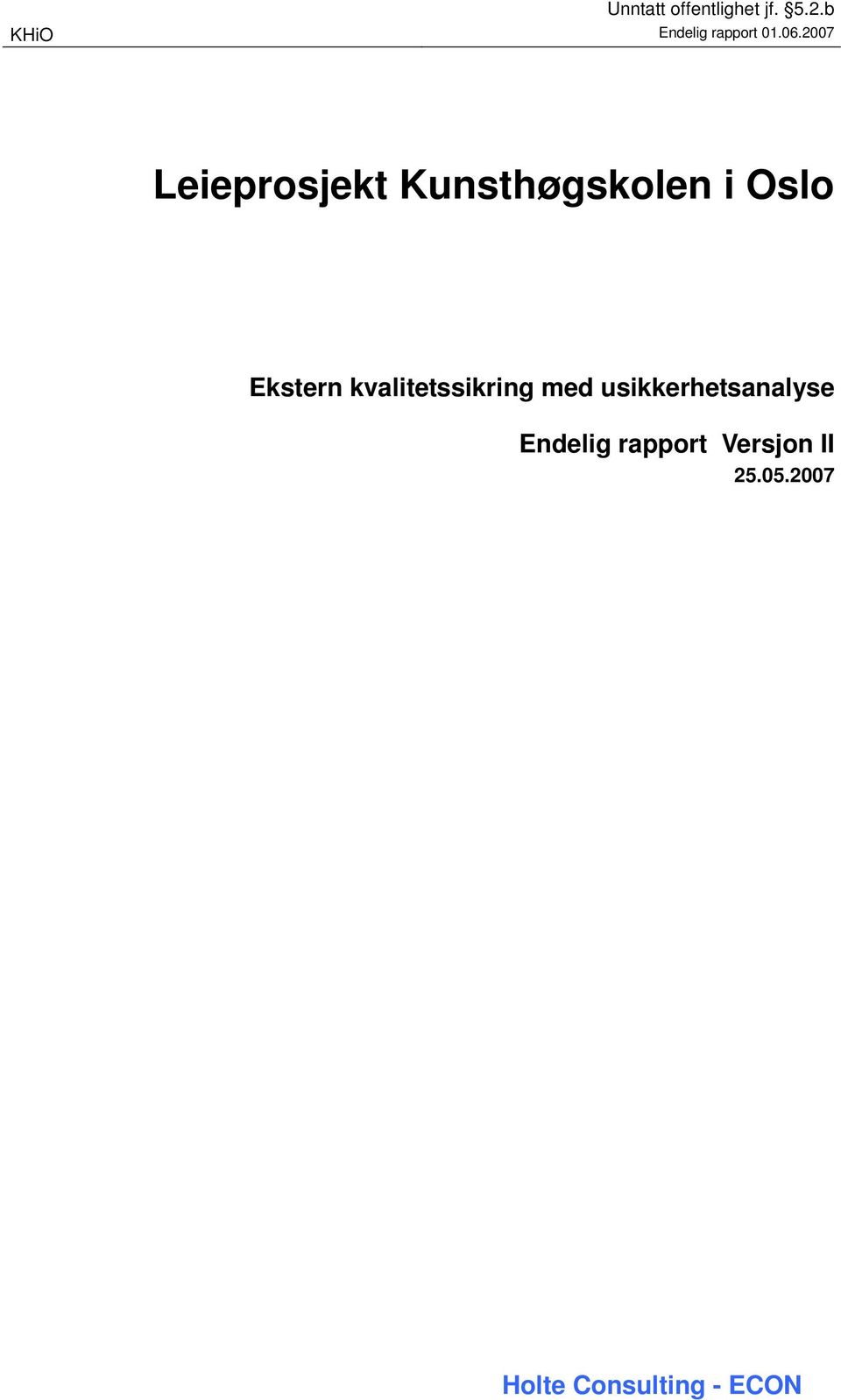 usikkerhetsanalyse Endelig rapport