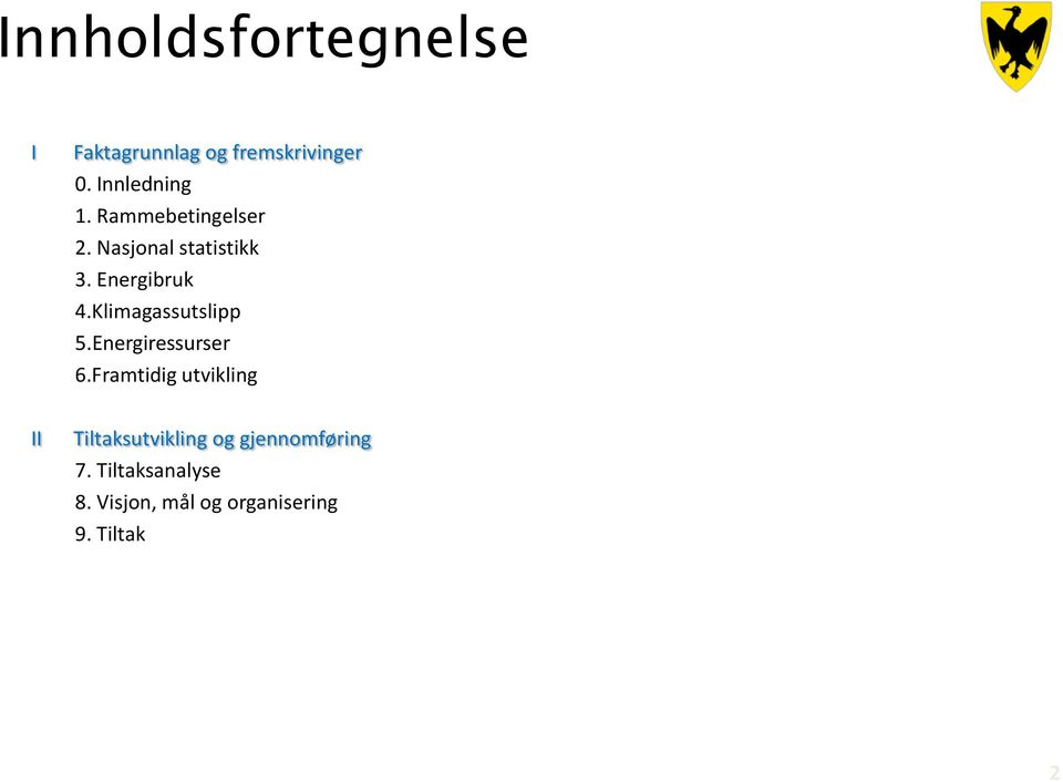 Klimagassutslipp 5.Energiressurser 6.