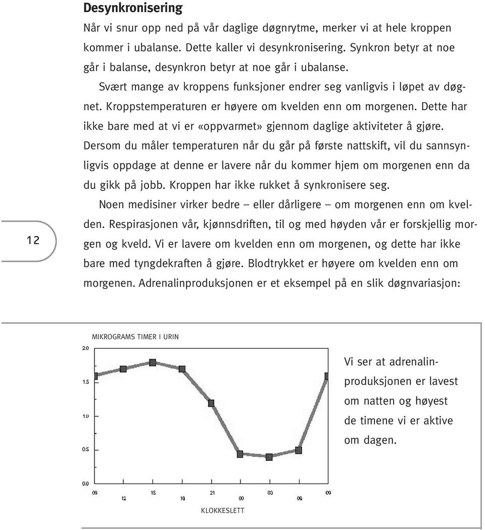 Kroppstemperaturen er høyere om kvelden enn om morgenen. Dette har ikke bare med at vi er «oppvarmet» gjennom daglige aktiviteter å gjøre.