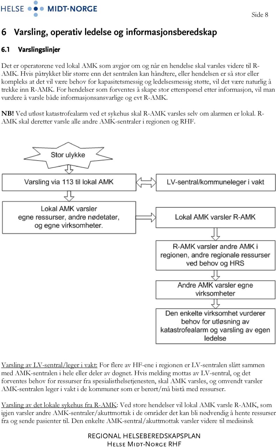 trekke inn R-AMK. For hendelser som forventes å skape stor etterspørsel etter informasjon, vil man vurdere å varsle både informasjonsansvarlige og evt R-AMK. NB!