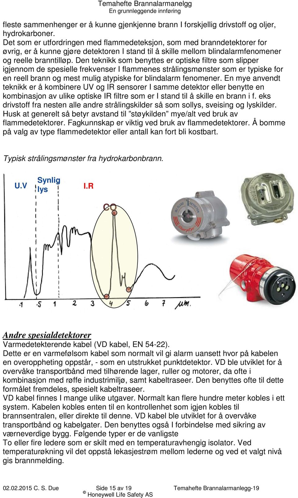 Den teknikk som benyttes er optiske filtre som slipper igjennom de spesielle frekvenser I flammenes strålingsmønster som er typiske for en reell brann og mest mulig atypiske for blindalarm fenomener.