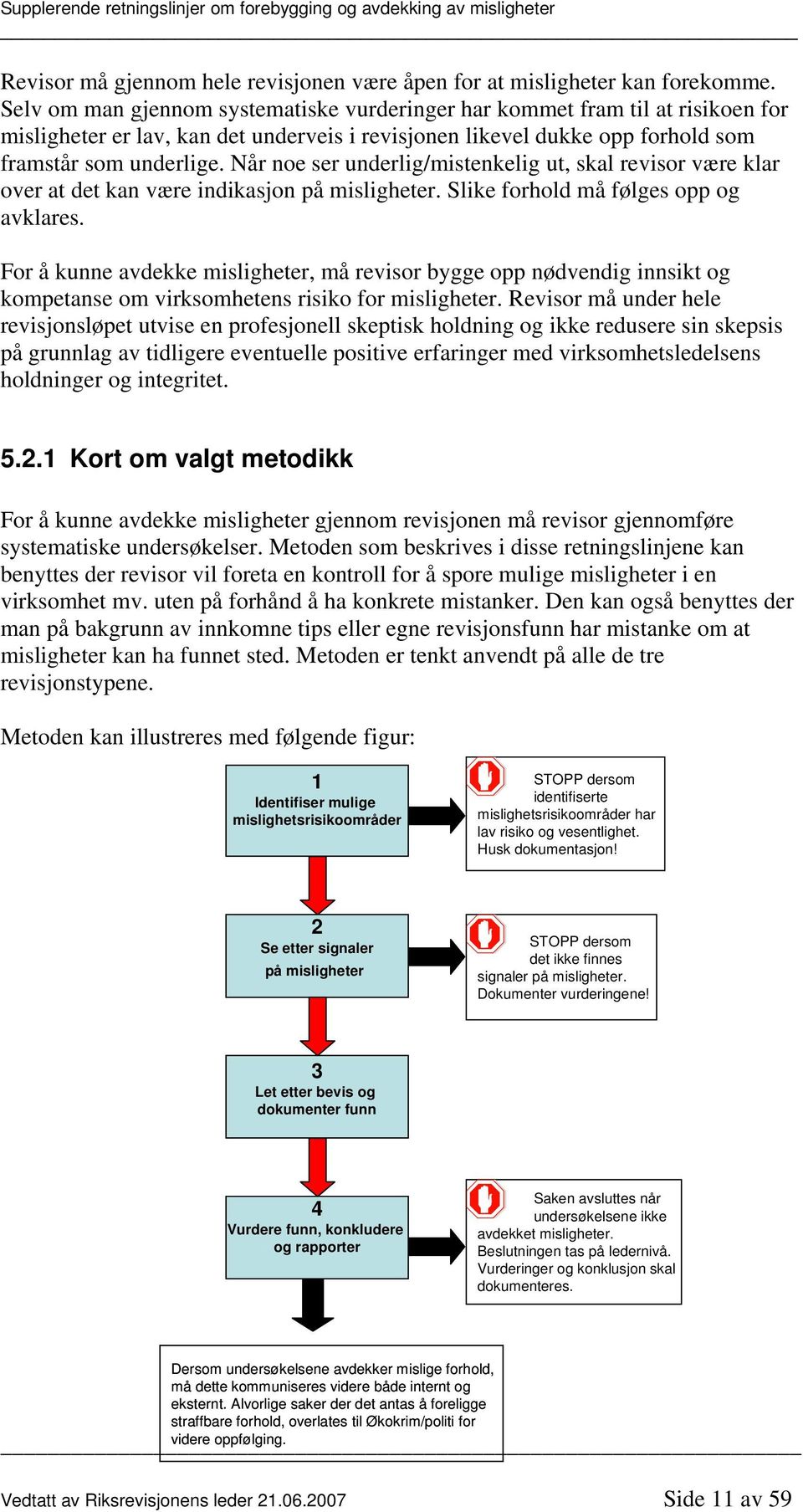 Når noe ser underlig/mistenkelig ut, skal revisor være klar over at det kan være indikasjon på misligheter. Slike forhold må følges opp og avklares.