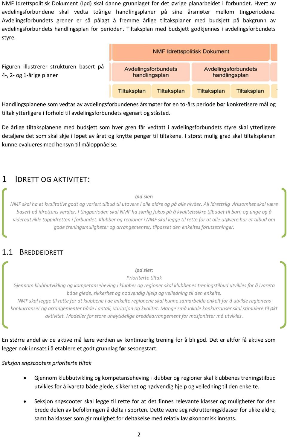 Tiltaksplan med budsjett godkjennes i avdelingsforbundets styre.