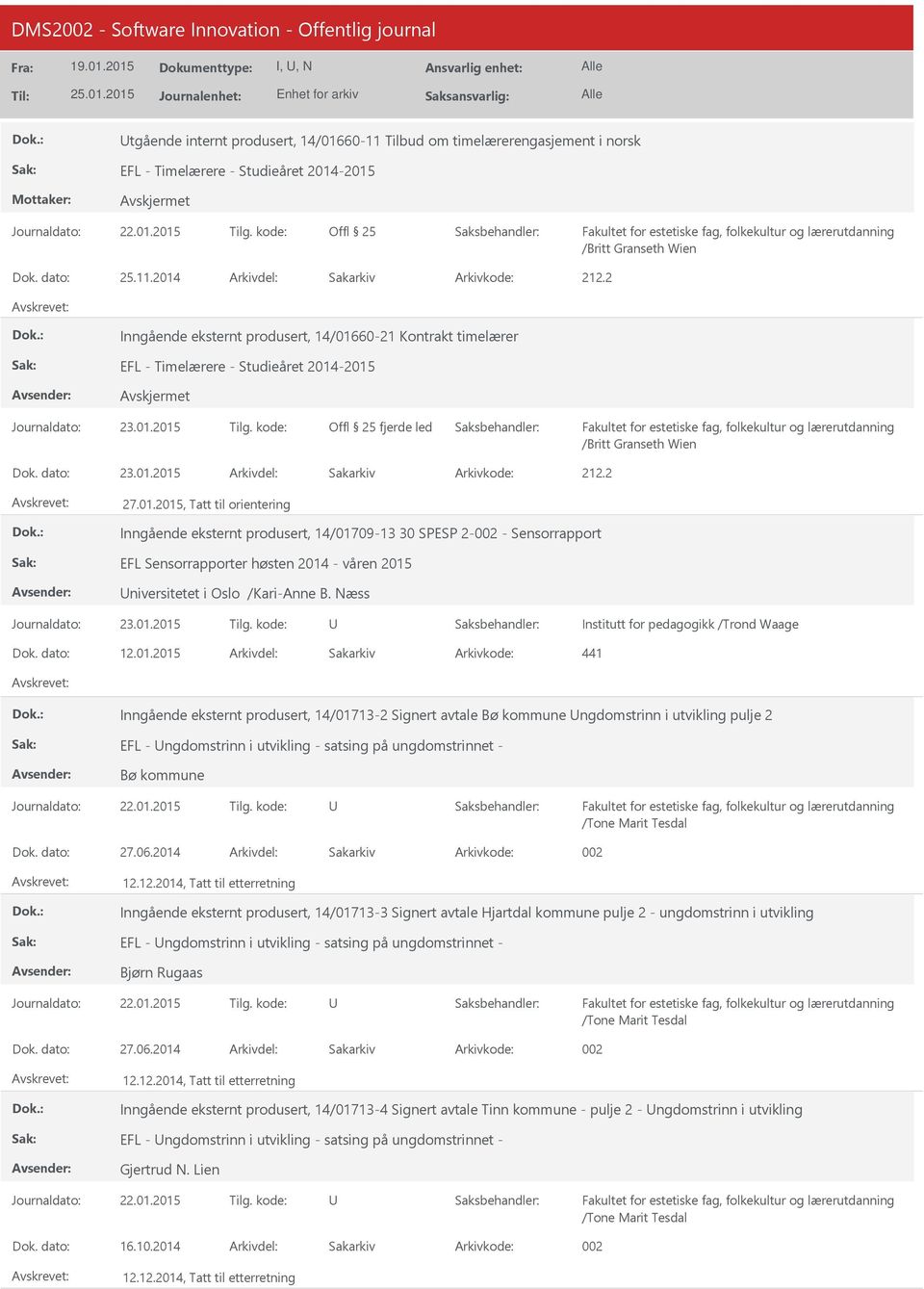 60-21 Kontrakt timelærer EFL - Timelærere - Studieåret 2014