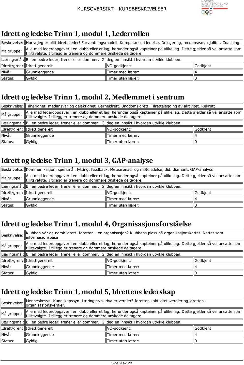 Ungdomsidrett. Tilrettelegging av aktivitet. Rekrutt Bli en bedre leder, trener eller dommer. Gi deg en innsikt i hvordan utvikle klubben.