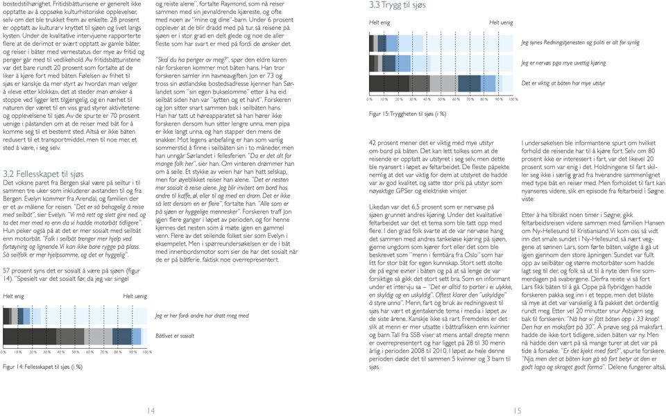 Under de kvalitative intervjuene rapporterte flere at de derimot er svært opptatt av gamle båter, og reiser i båter med vernestatus der mye av fritid og penger går med til vedlikehold.