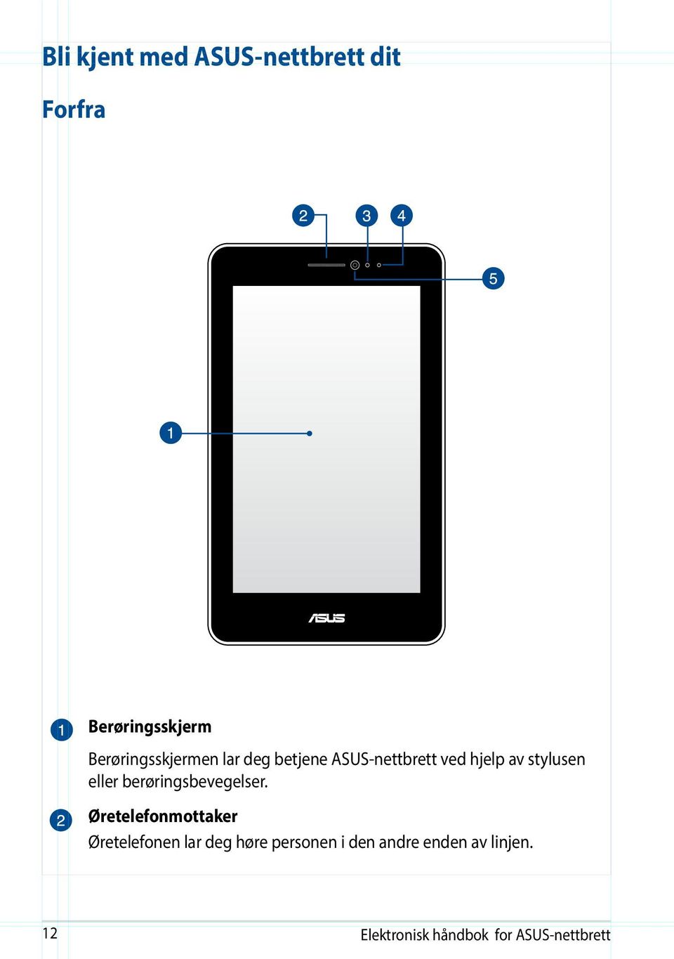 stylusen eller berøringsbevegelser.