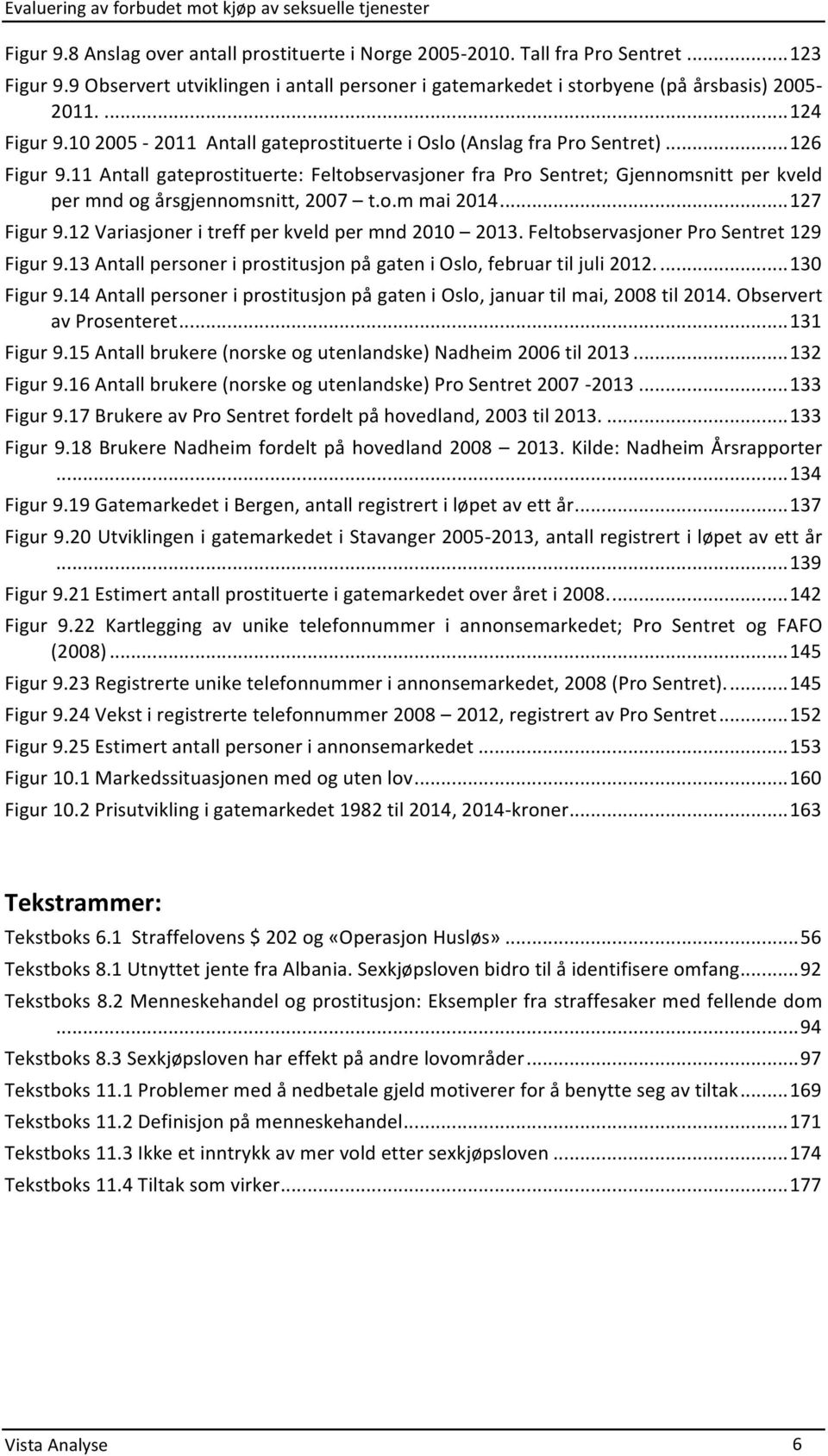 11 Antall gateprostituerte: Feltobservasjoner fra Pro Sentret; Gjennomsnitt per kveld per mnd og årsgjennomsnitt, 2007 t.o.m mai 2014... 127 Figur 9.12 Variasjoner i treff per kveld per mnd 2010 2013.