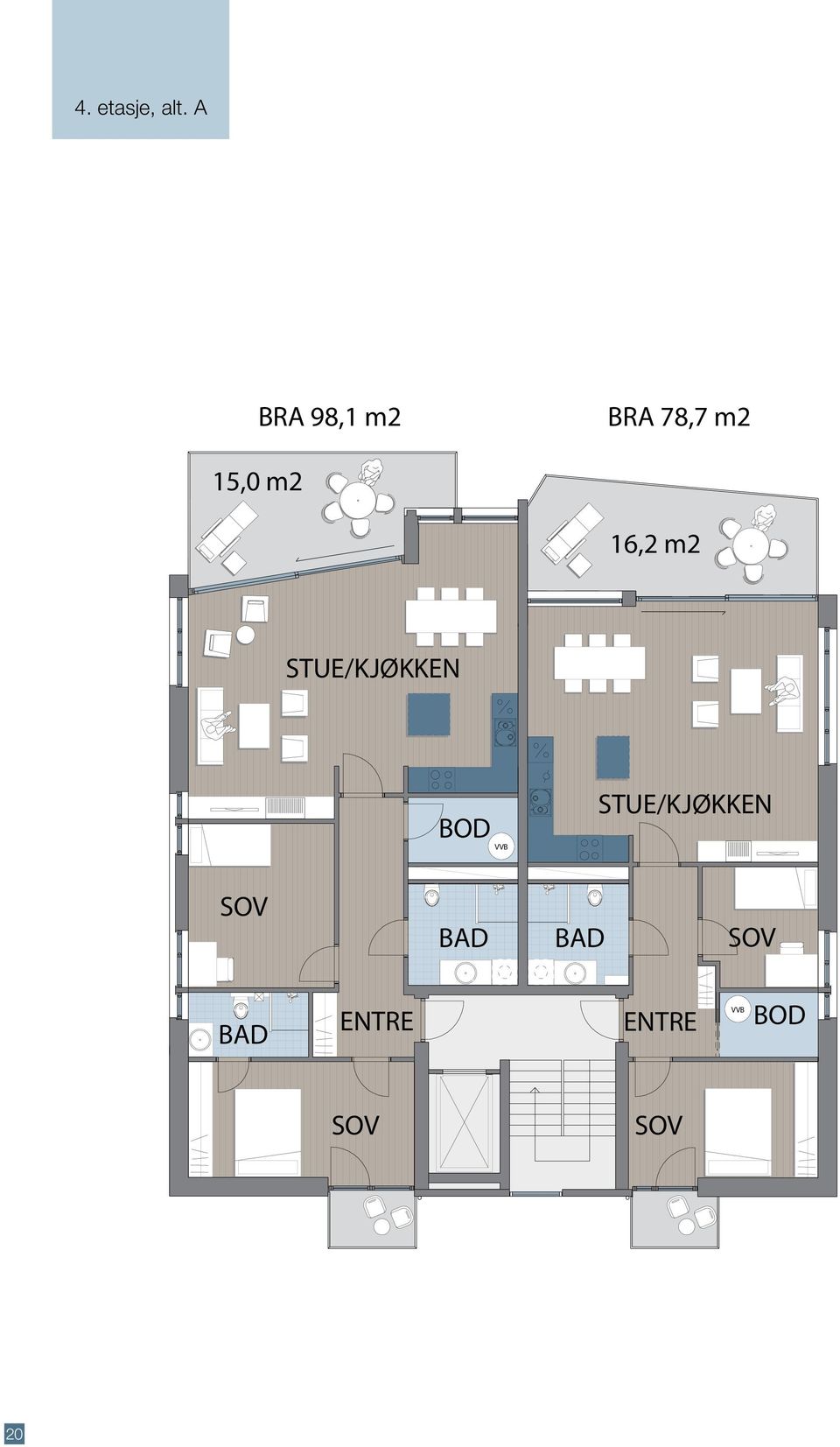 m2 16,2 m2 STUE/KJØKKEN BOD VVB