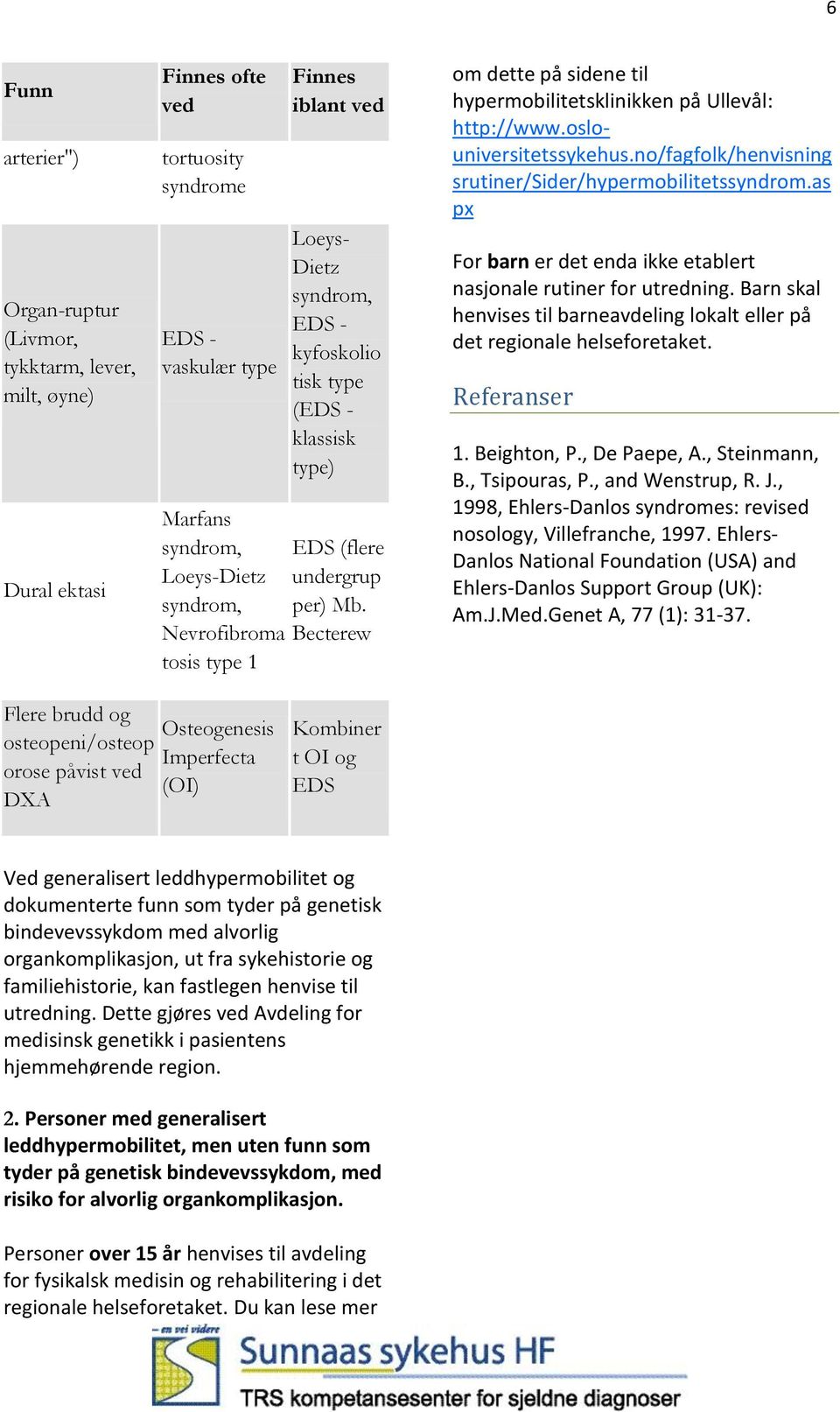 Becterew om dette på sidene til hypermobilitetsklinikken på Ullevål: http://www.oslouniversitetssykehus.no/fagfolk/henvisning srutiner/sider/hypermobilitetssyndrom.