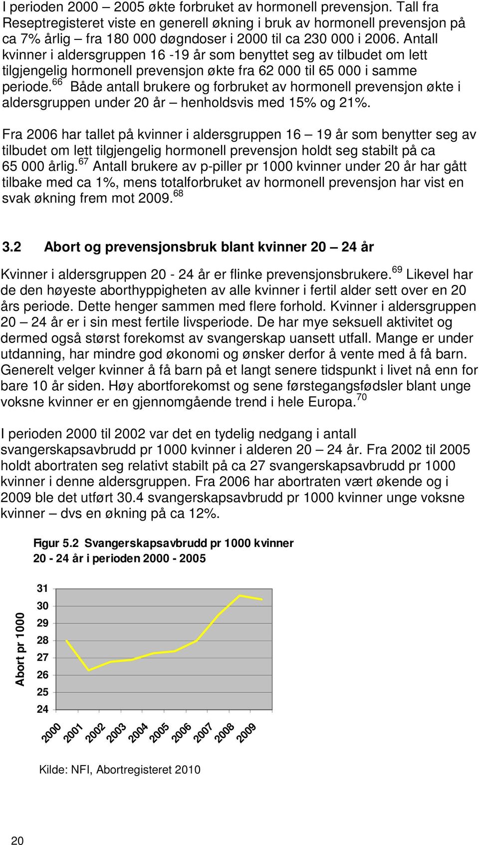 Antall kvinner i aldersgruppen 16-19 år som benyttet seg av tilbudet om lett tilgjengelig hormonell prevensjon økte fra 62 000 til 65 000 i samme periode.