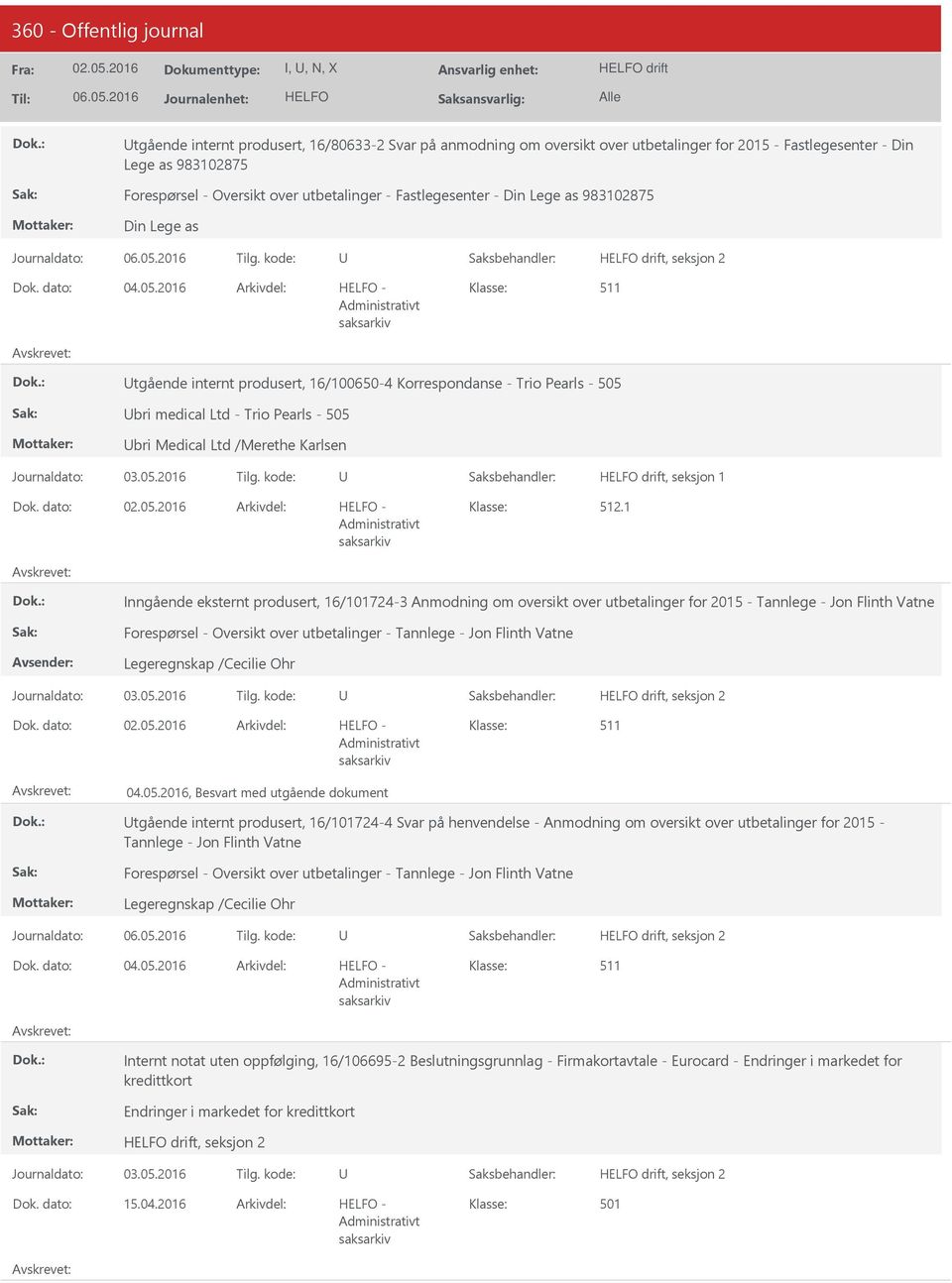 2016 Arkivdel: - tgående internt produsert, 16/100650-4 Korrespondanse - Trio Pearls - 505 bri medical Ltd - Trio Pearls - 505 bri Medical Ltd /Merethe Karlsen drift, seksjon 1 Dok.