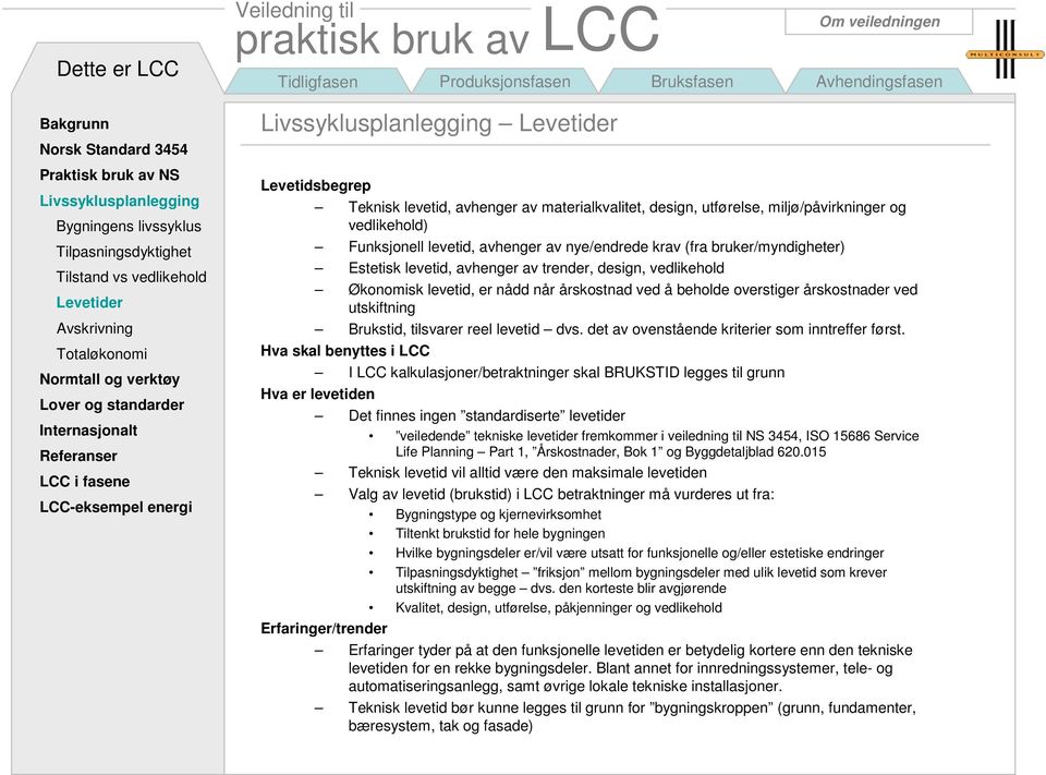 vedlikehold Økonomisk levetid, er nådd når årskostnad ved å beholde overstiger årskostnader ved utskiftning Brukstid, tilsvarer reel levetid dvs. det av ovenstående kriterier som inntreffer først.