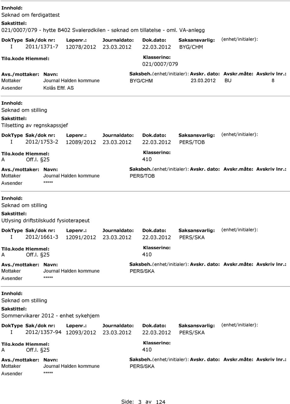 S nnhold: Tilsetting av regnskapssjef 2012/1753-2 12089/2012 22.03.