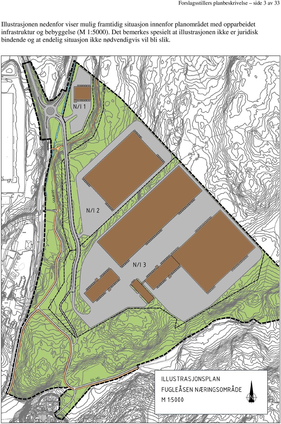 infrastruktur og bebyggelse (M 1:5000).