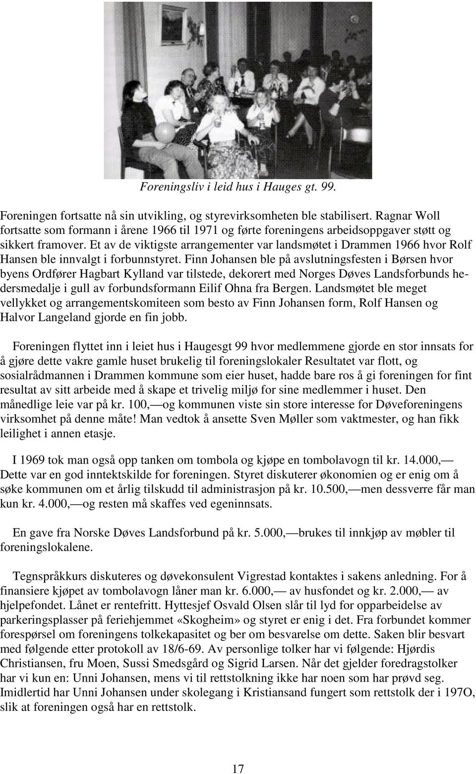 Et av de viktigste arrangementer var landsmøtet i Drammen 1966 hvor Rolf Hansen ble innvalgt i forbunnstyret.