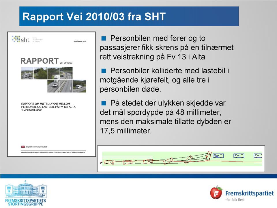 motgående kjørefelt, og alle tre i personbilen døde.