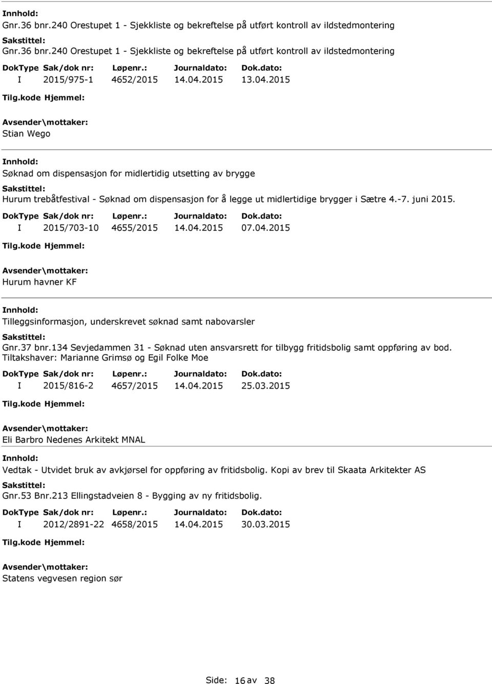 Søknad om dispensasjon for midlertidig utsetting av brygge Hurum trebåtfestival - Søknad om dispensasjon for å legge ut midlertidige brygger i Sætre 4.-7. juni 2015. 2015/703-10 4655/2015 07.04.