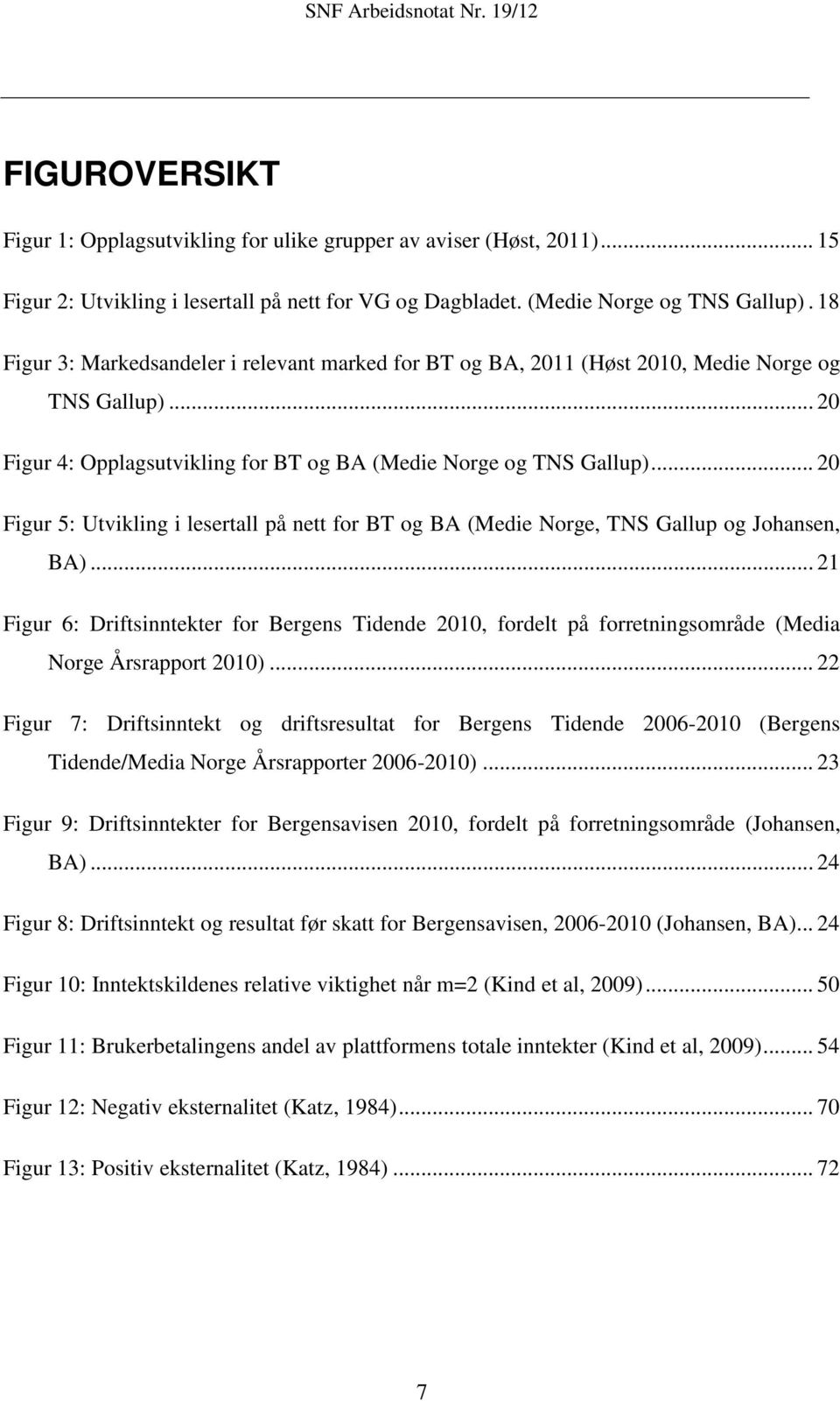 .. 20 Figur 5: Utvikling i lesertall på nett for BT og BA (Medie Norge, TNS Gallup og Johansen, BA).