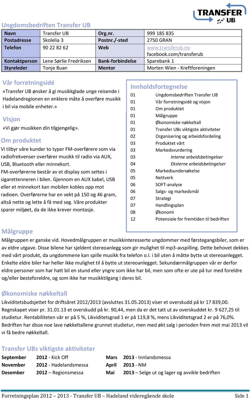 unge reisende i Hadelandregionen en enklere måte å overføre musikk i bil via mobile enheter.» Visjon «Vi gjør musikken din tilgjengelig».