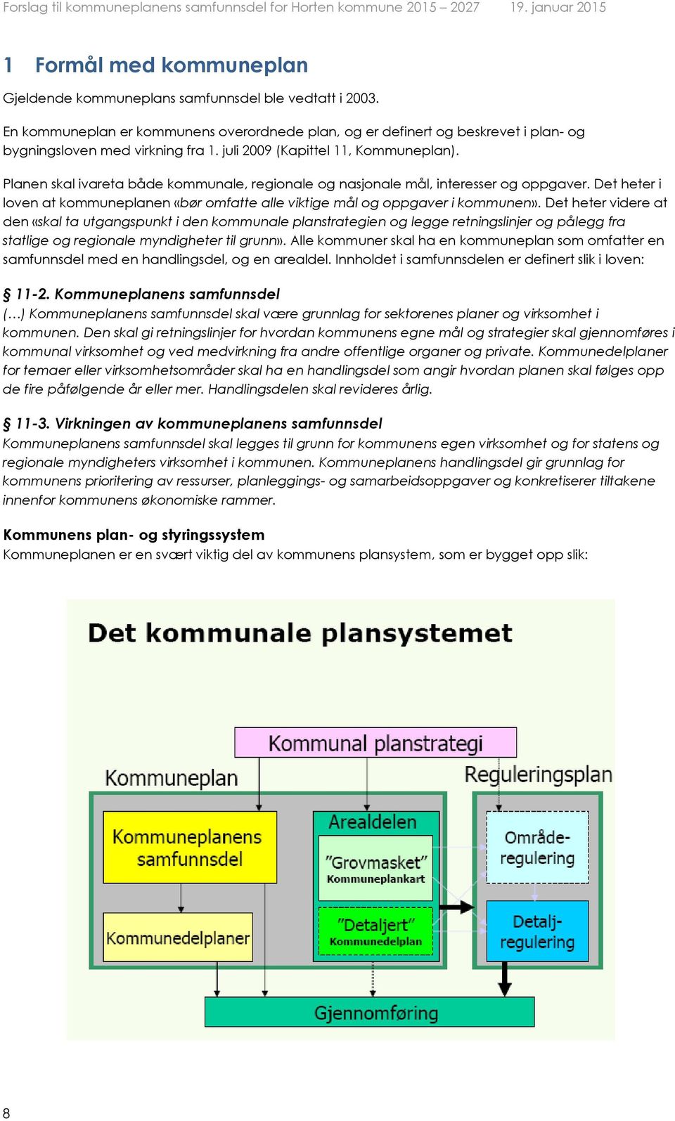 Det heter i loven at kommuneplanen «bør omfatte alle viktige mål og oppgaver i kommunen».