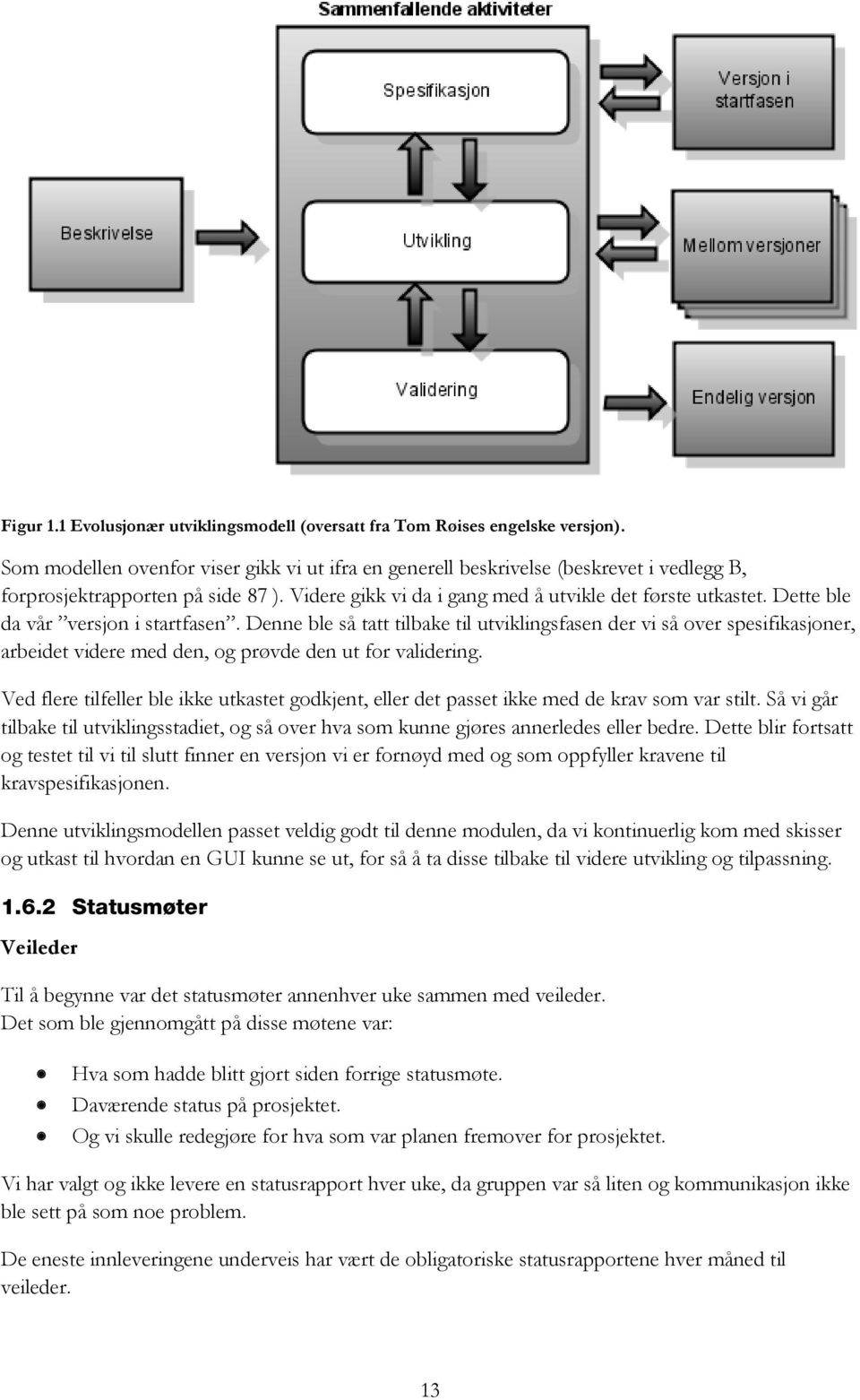 Dette ble da vår versjon i startfasen. Denne ble så tatt tilbake til utviklingsfasen der vi så over spesifikasjoner, arbeidet videre med den, og prøvde den ut for validering.