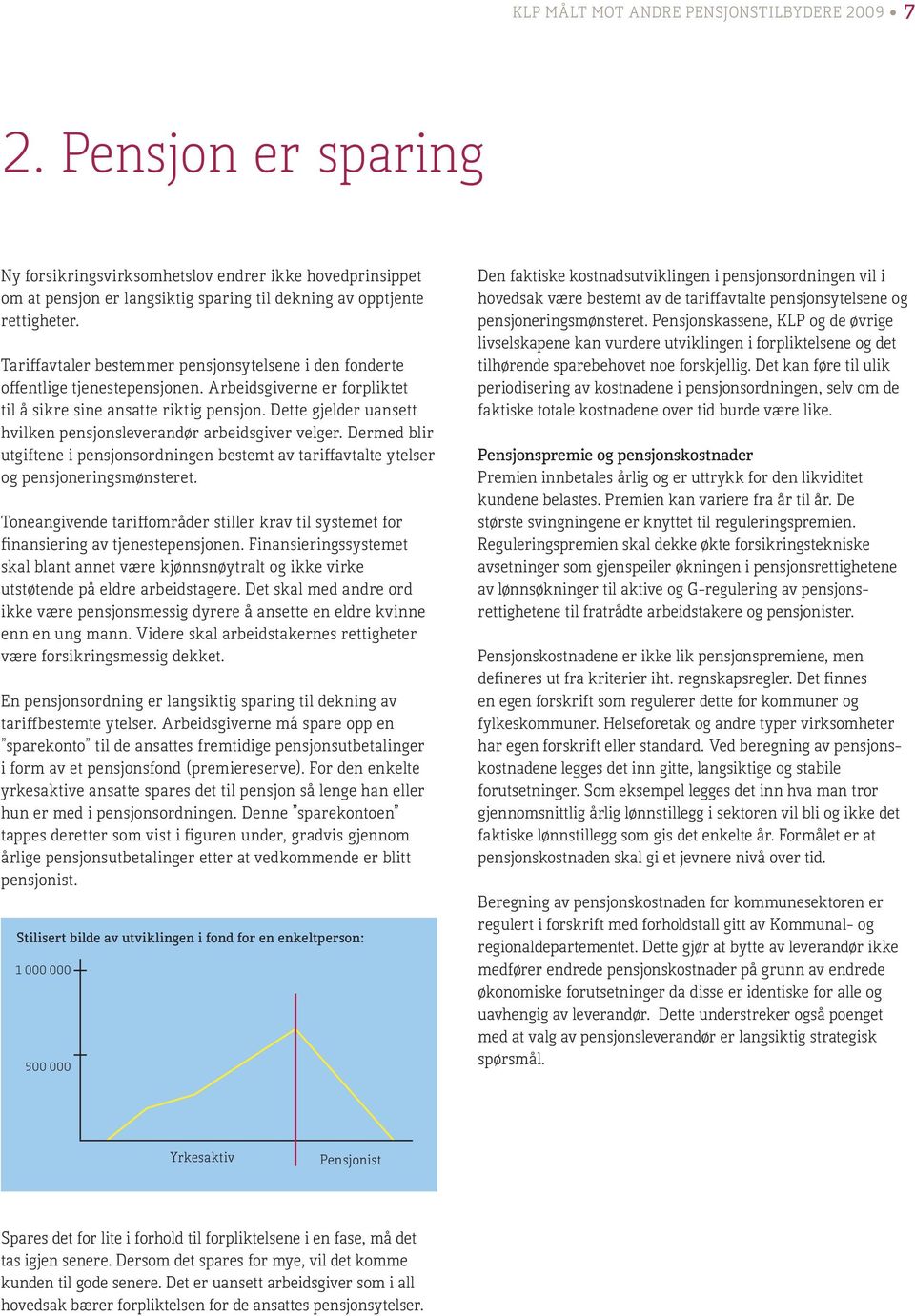 Dette gjelder uansett hvilken pensjonsleverandør arbeidsgiver velger. Dermed blir utgiftene i pensjonsordningen bestemt av tariffavtalte ytelser og pensjoneringsmønsteret.